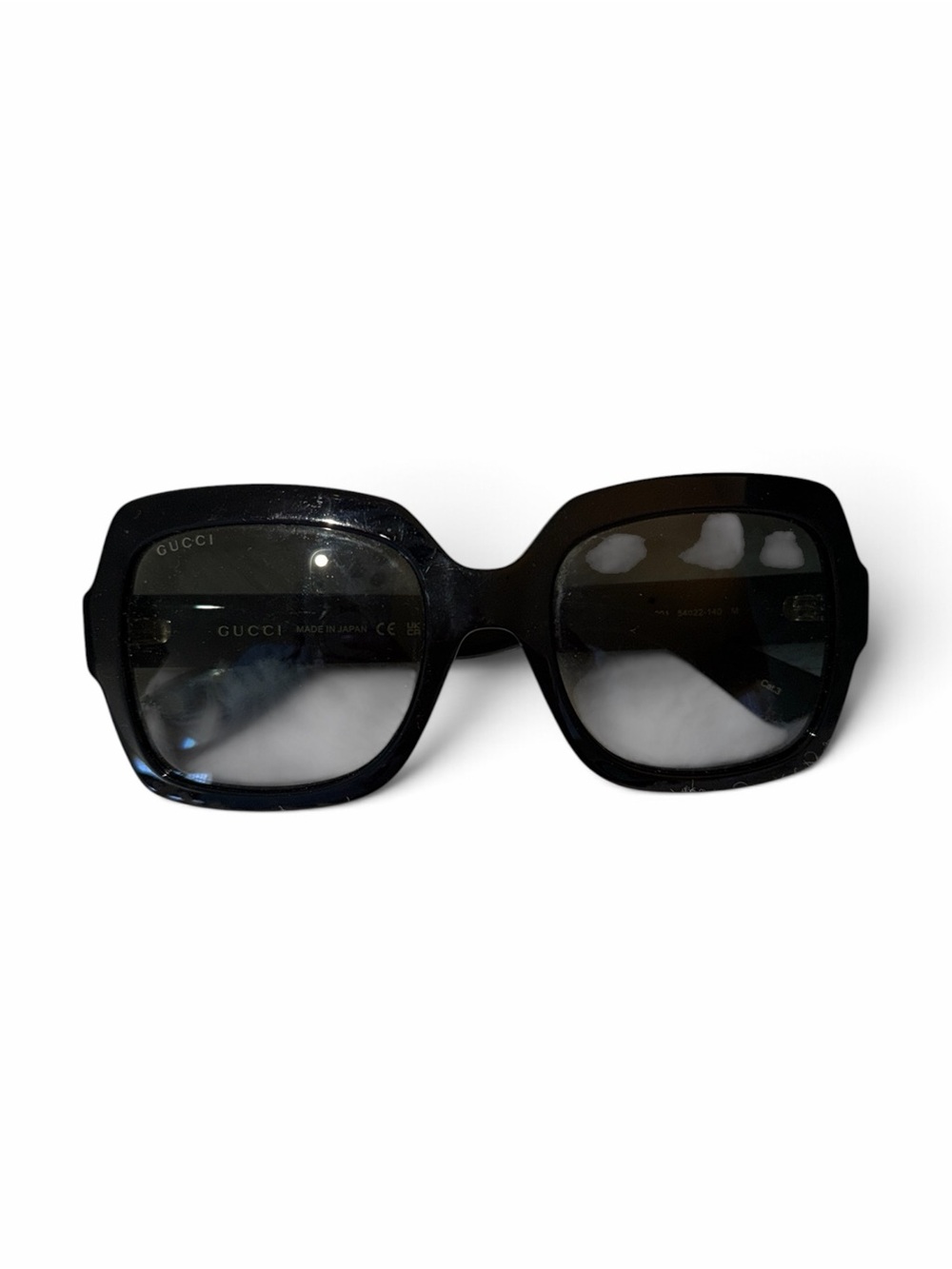 Gucci Black Oversized Square Sunglasses with Gradient Lenses Logo Plaque